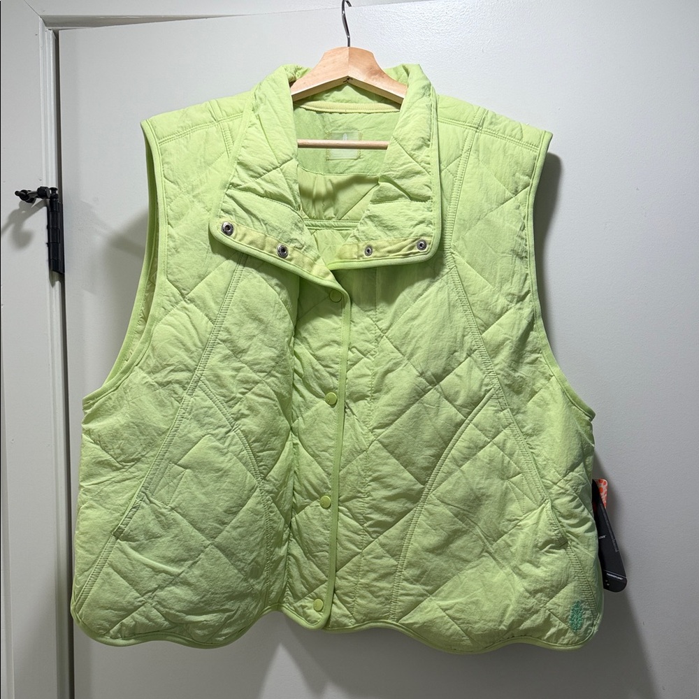 NWT FP Movement by Free People Light Lime Quilted Vest
